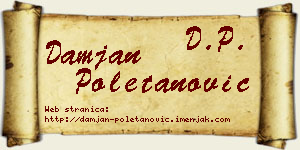 Damjan Poletanović vizit kartica